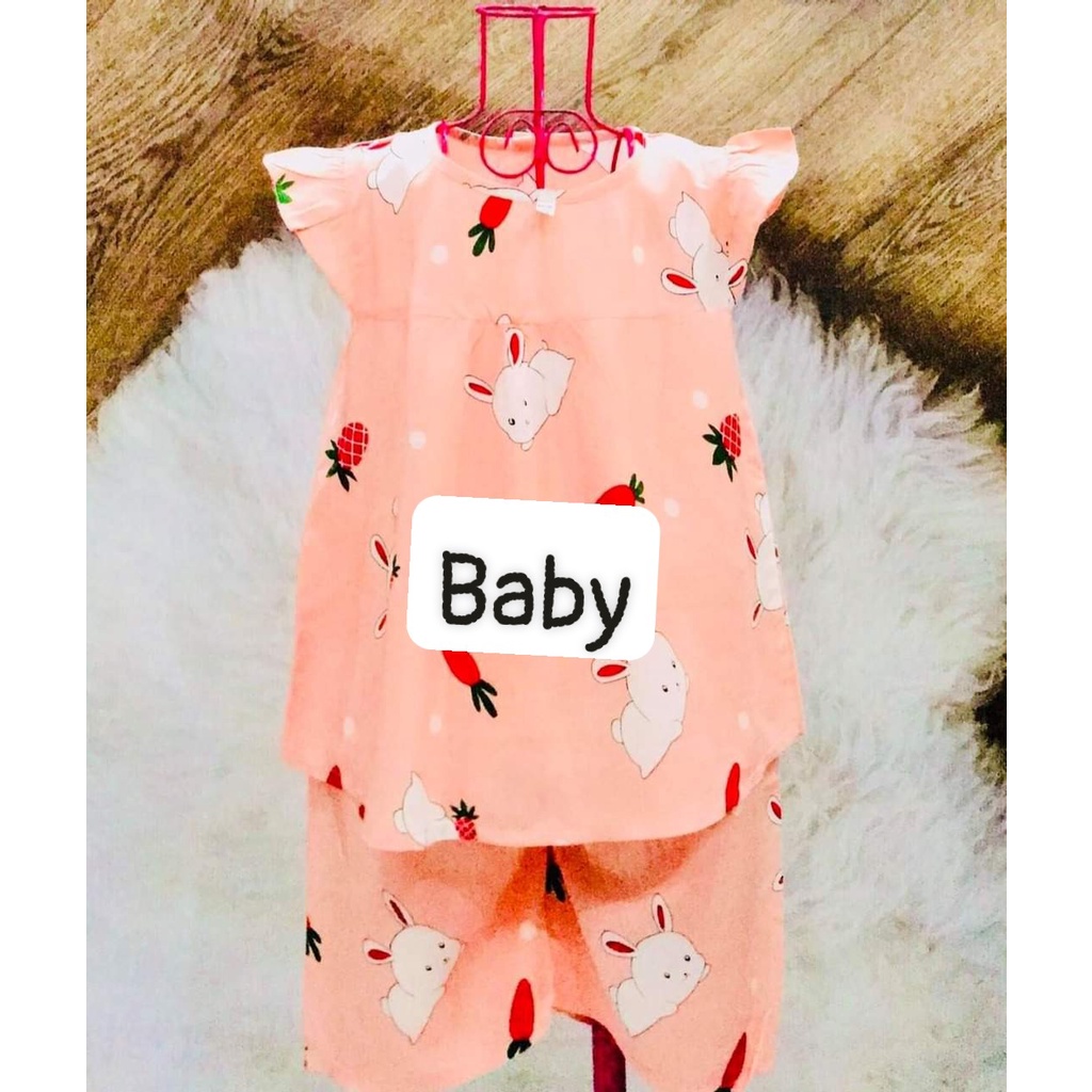 Bộ quần áo vải tôn (tole - lanh) mềm, mịn, mát mẫu sát nách cho bé gái 4-25kg