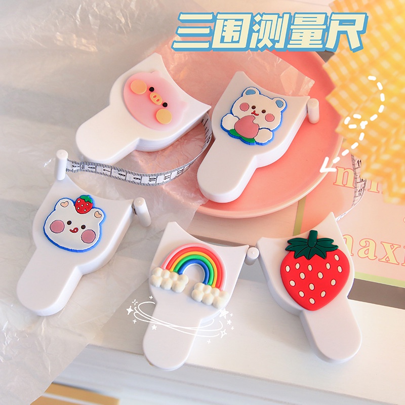 Thước Dây Mini Đa Năng Họa Tiết Hoạt Hình Dễ Thương Di Động Tiện Dụng Cho Học Sinh