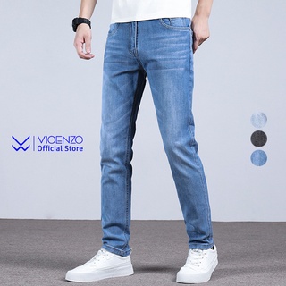 Quần jean nam vicenzo form đứng co giãn