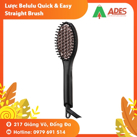 Lược Belulu Quick &amp; Easy Straight Brush Màu Đen - Bảo hành Chính hãng