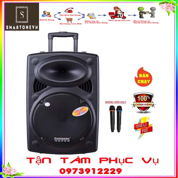 loa kéo di động TEMEISHENG LA -012 Tặng 02 Mic Không Dây