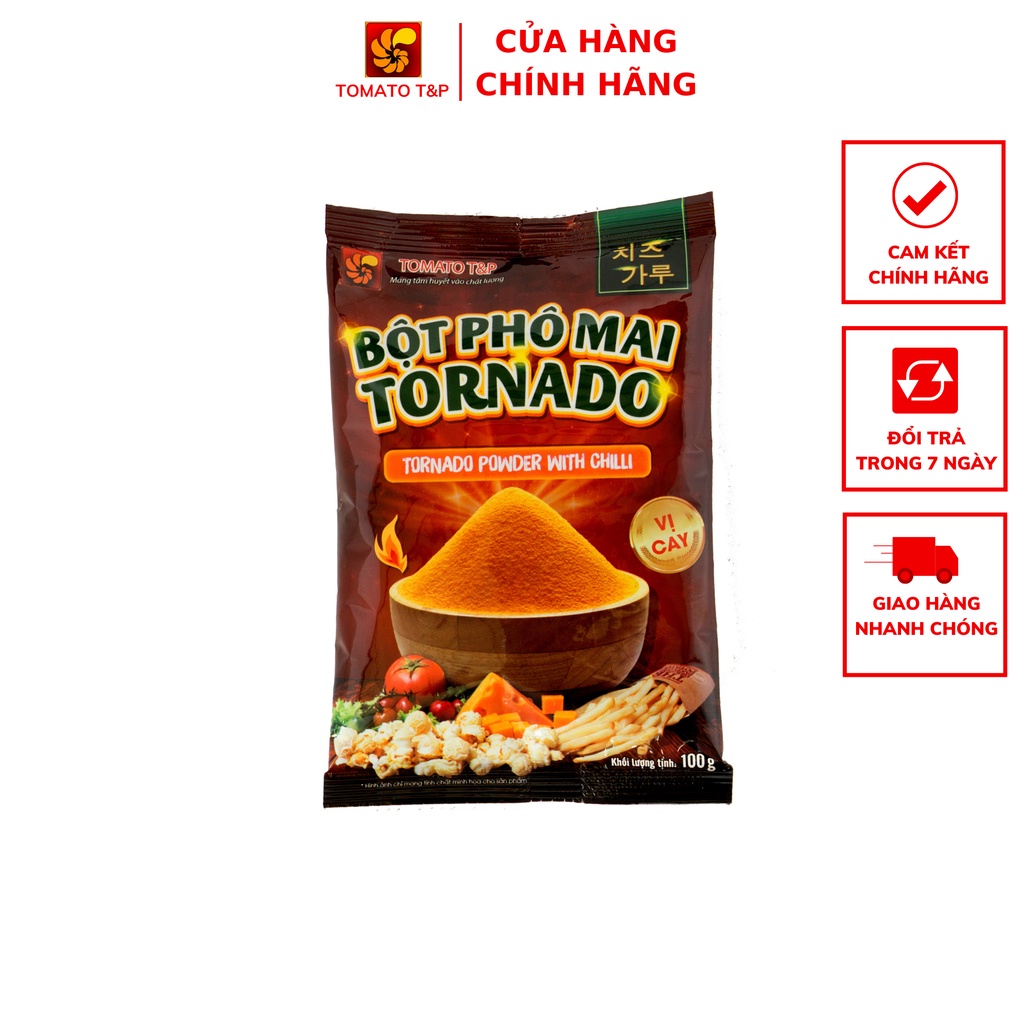 Bột phô mai Tornado vị cay - Gói 100g - Tomato T&P