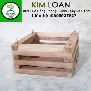 Combo 2 chậu lan gỗ hộp vuông 15x7cm