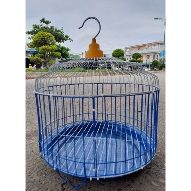 Lồng chim cu gáy tròn 35cm kèm khay phân