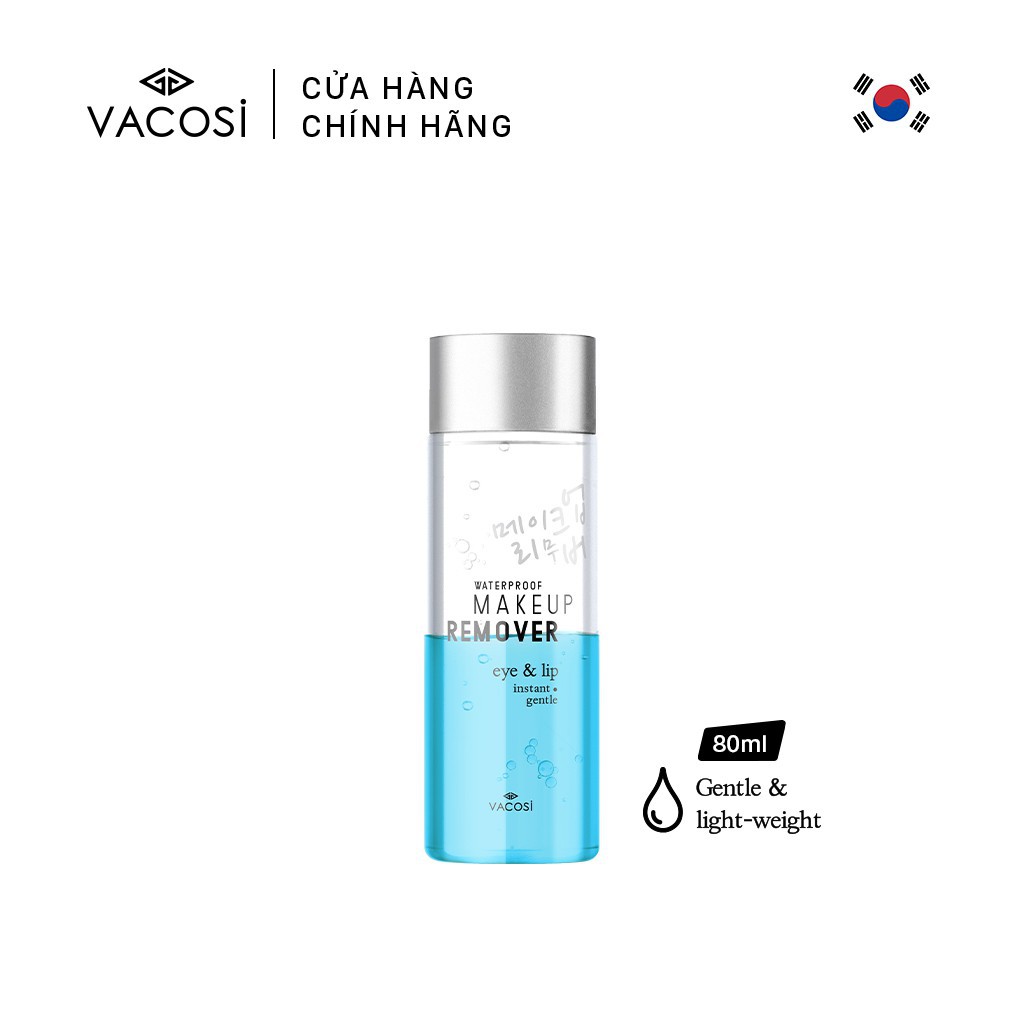 NƯỚC TẨY TRANG MẮT VÀ MÔI VACOSI WATERPROOF MAKEUP REMOVER FOR EYE &amp; LIP 80ML CHÍNH HÃNG - 6584