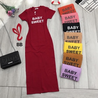 Đầm thun ôm body xẻ sau