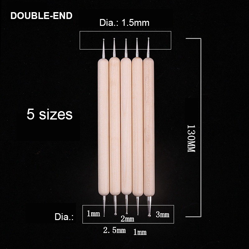Set 5 thanh hỗ trợ đính đá SeamiArt trang trí móng tay từ inox và gỗ DIY