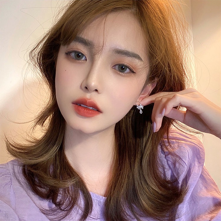 【Kifli】 Bông Tai Hình Nơ Đính Đá Cao Cấp Thời Trang Ngọt Ngào Dành Cho Nữ