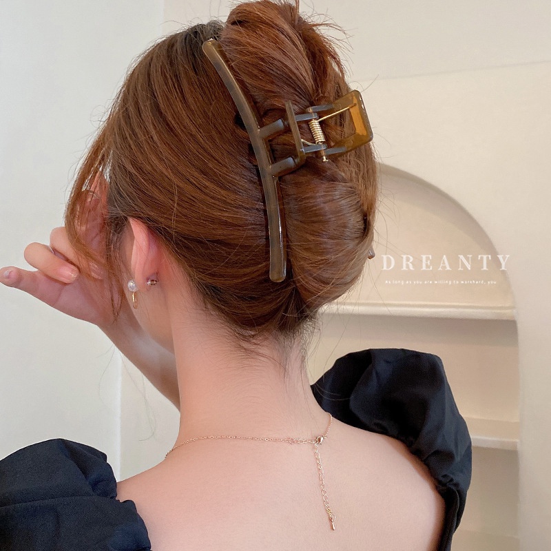 Kẹp Tóc Hình Cá Mập Màu Thạch Phong Cách Retro Hàn Quốc Đơn Giản Dễ Phối Đồ