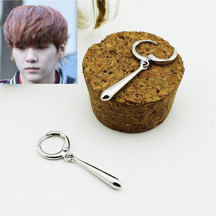 Bông tai Suga khuyên tai bts phong cách thời trang cá tính idol Hàn quốc