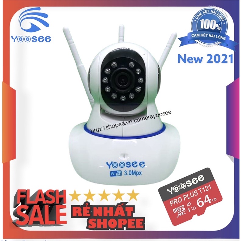 Camera IP YooSee thế hệ mới 2.0 3anten - xoay 360 xem đêm có màu