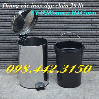 Thùng rác inox đạp chân 20L