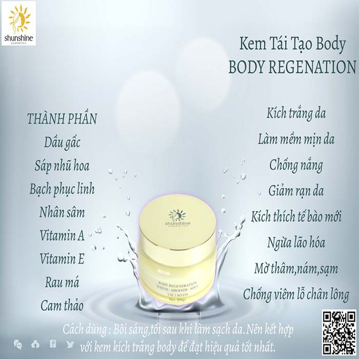 Shunshine Cosmetics kem tái tạo body | BigBuy360 - bigbuy360.vn