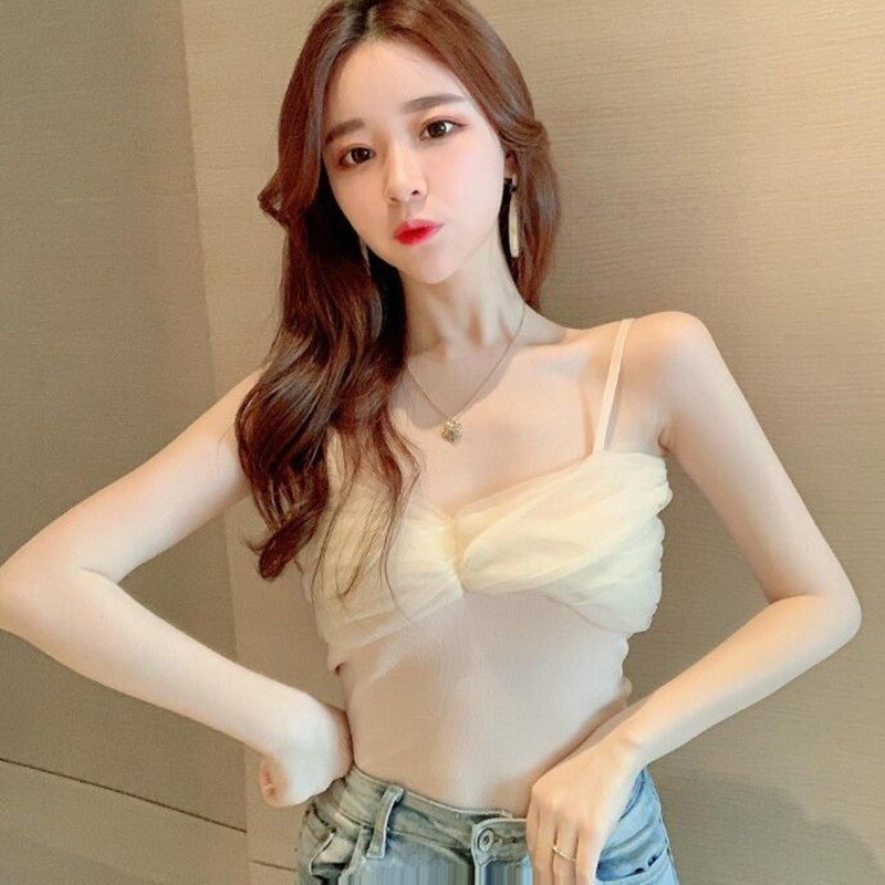 Áo nữ không tay cổ chữ V dạng lưới thời trang quyến rũ | BigBuy360 - bigbuy360.vn