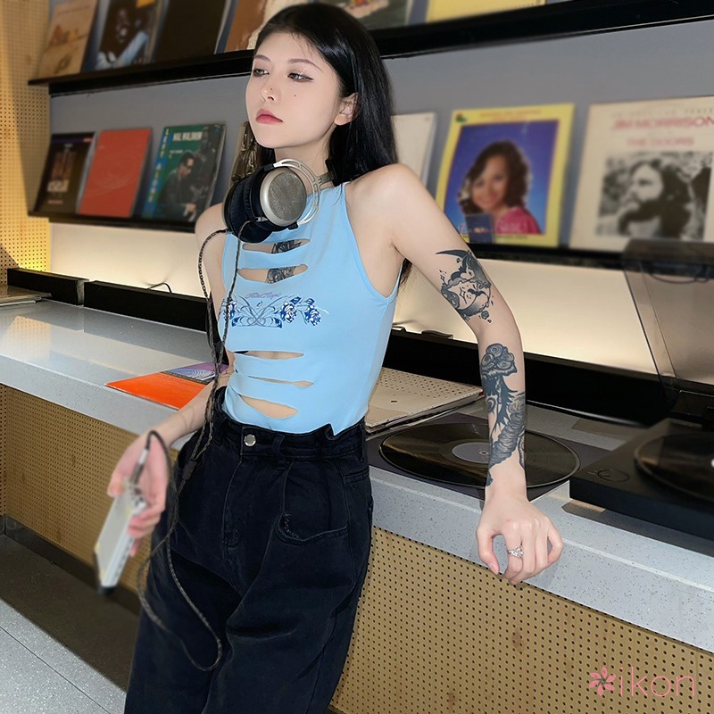 Áo Tank Top Cổ Tròn Dáng Ôm Phong Cách Hàn Quốc Thời Trang Quyến Rũ Cho Nữ