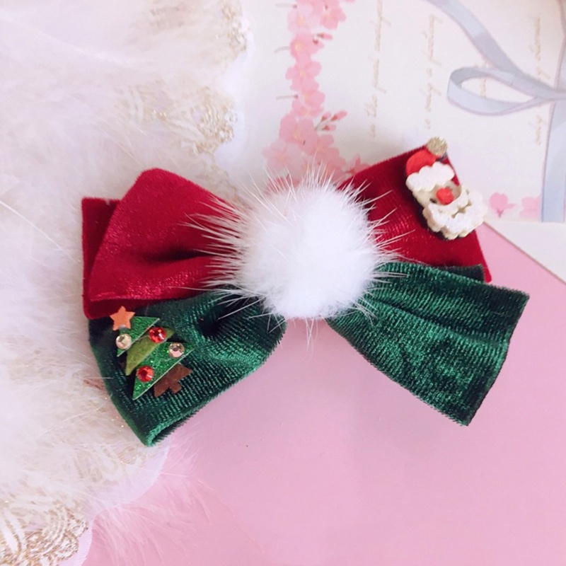 Kẹp Tóc Hình Nơ Giáng Sinh Chống Trượt Cho Nữ
