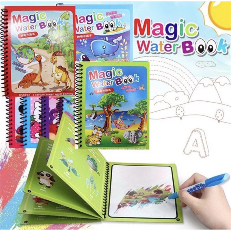 Đồ chơi tranh tô màu nước ma thuật đa dạng chủ đề - Sách nước tô màu ma thuật cho bé