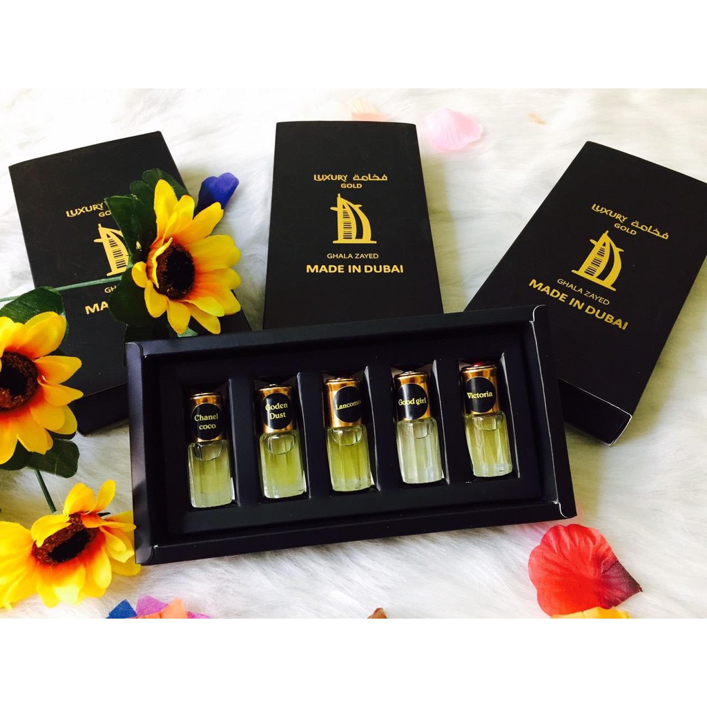 [CHÍNH HÃNG]Tinh Dầu Nước Hoa Dubai ,Set 5 Mùi Nước Hoa Quyến Rũ,Sang Trọng, Đẳng Cấp Cho Cả Nam & Nữ - Combo Set 5 mini | BigBuy360 - bigbuy360.vn