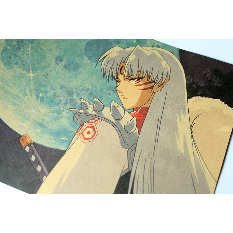Giấy dán tường dùng cho trang trí nội thất hình inuyasha 'sesshoumaru' anime kích thước 35x50cm
