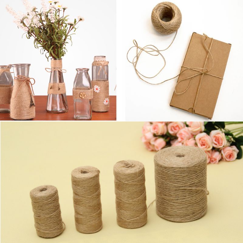 Cuộn dây thừng 50m, 100m, độ dày dây 2mm, dùng làm đồ handmade, treo trang trí