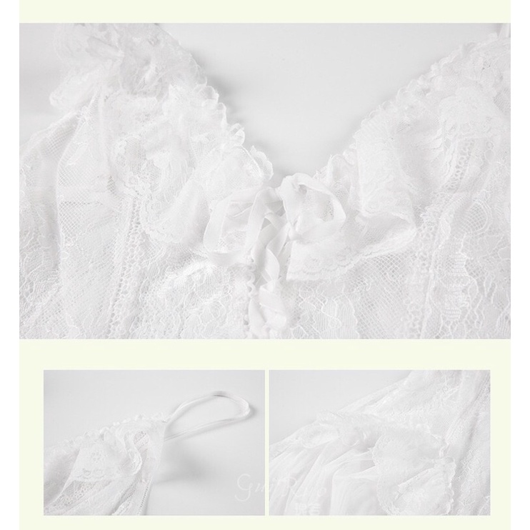 Đồ ngủ Hai Dây Hở Lưng Phối Ren Gợi Cảm Cho Nữ MS1922 [CWEAR.SEXY_ĐỒ NGỦ &amp; NỘI Y CAO CẤP]