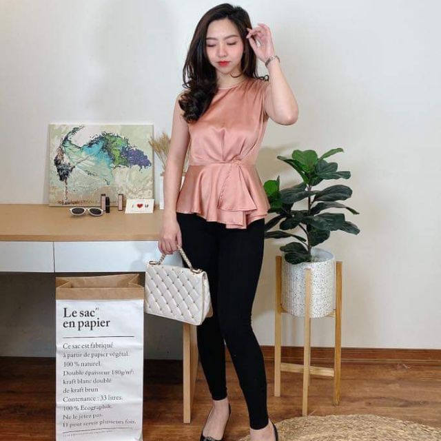 Áo BSK peplum nhún ly eo