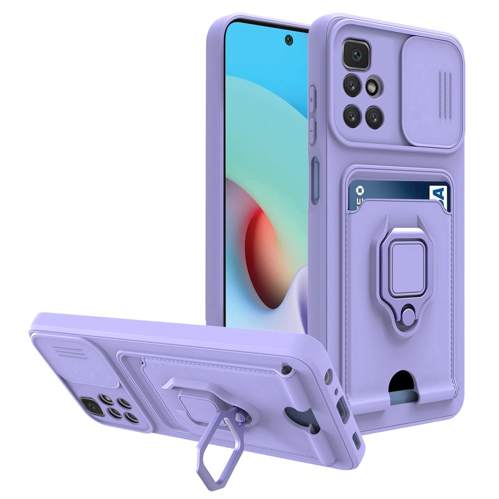 Ốp điện thoại mềm có giá đỡ chống rơi bảo vệ camera cho Xiaomi Redmi 10 Note 10 4G 5G Note 10S Note 10 Pro Max