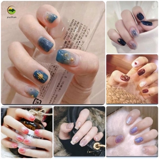 【YUKV】Tờ 14 Miếng Dán Móng Tay Nhiều Màu Sắc Độc Đáo