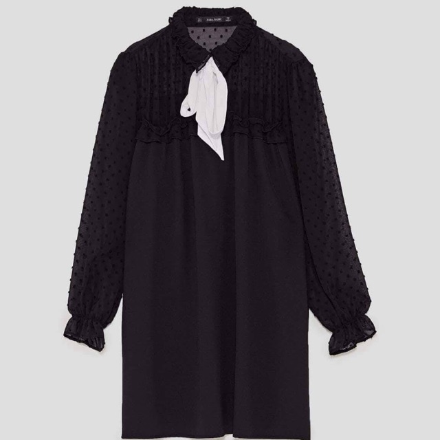 Váy zara cổ nơ