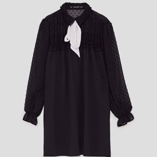 Váy zara cổ nơ