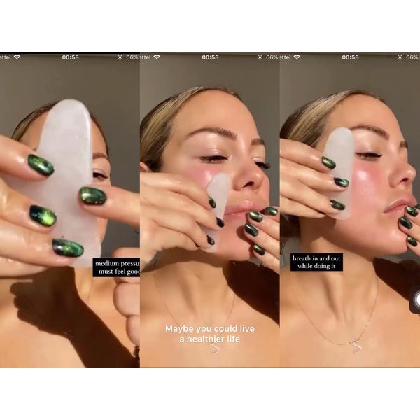 Mát Xa Gua sha massage mặt và cơ thể - guasha giả đá dùng siêu thích