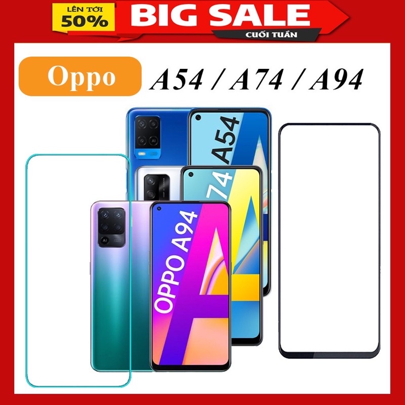 Dán cường lực 9D full màn cho Oppo A54/A74/A94 tặng kèm phụ kiện dán có bảo hành