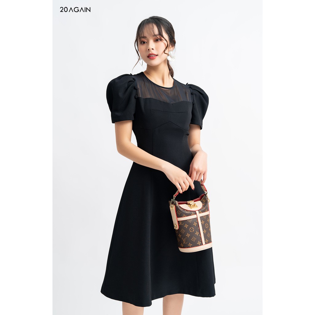 Đầm vải ngắn tay tay bồng phối ngực - 20 AGAIN - DEA0842 | BigBuy360 - bigbuy360.vn