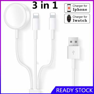 Flbộ sạc không dây 3 trong 1 cho đồng hồ apple 1 2 3 4 điện thoại iphone 5 6 7