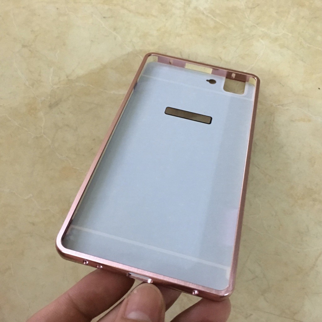 Oppo R5 - Ốp lưng điện thoại nắp tráng gương viền kim loại