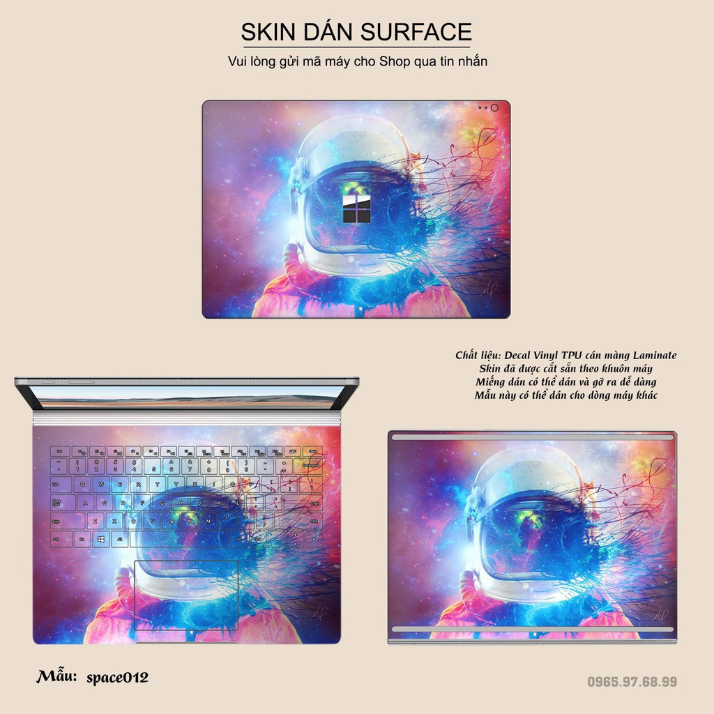 Miếng dán Skin bảo vệ mặt lưng Surface Pro 2/ Pro 3/ Pro 4/ Pro 5/ Pro 6/Pro 7/Pro X / Surface Go /Book in hình sưu  tầm