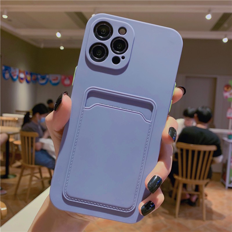 Original Card Bag Candy Color Phone Case For iPhone 12 Pro Max 11 12 Mini XR XS Max X 7 8 Plus 11 Pro Shockproof Protector Cover