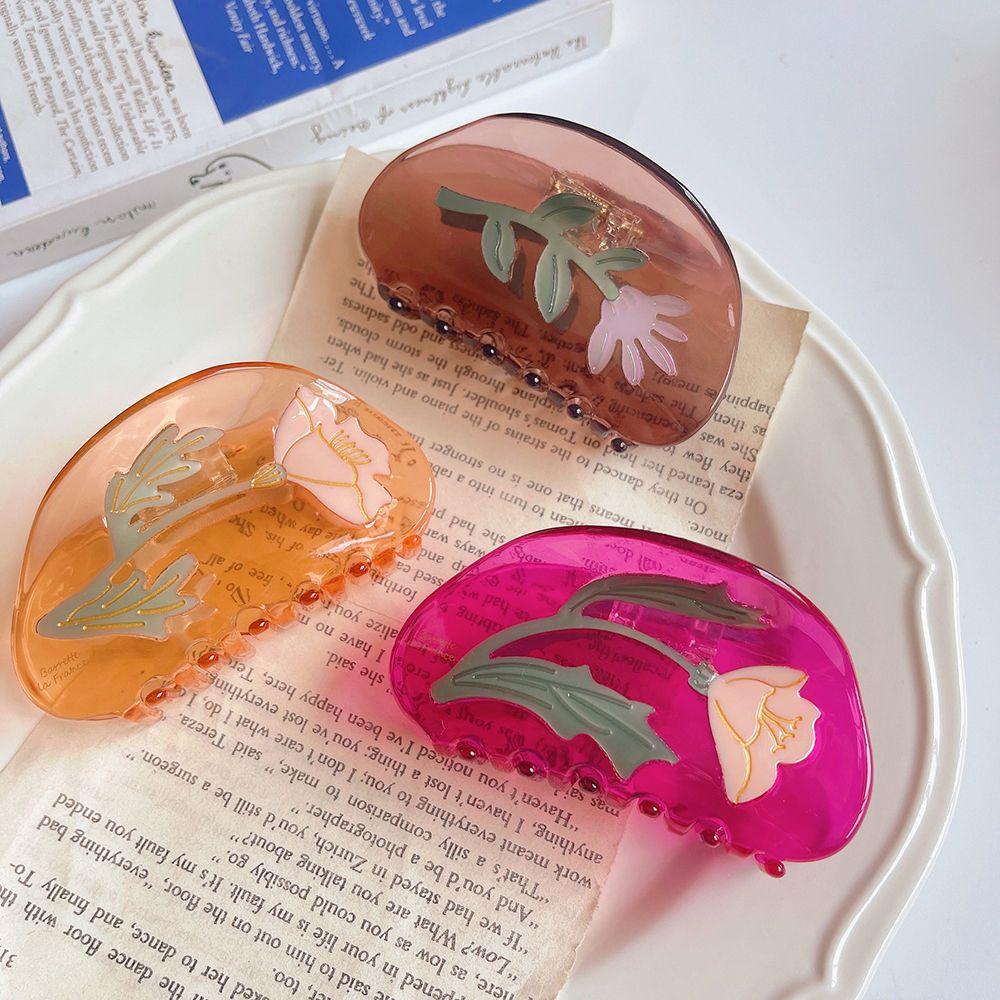 Kẹp Tóc Hình Hoa Tulip / Cá Mập Dễ Thương Phong Cách Hàn Quốc Cho Nữ