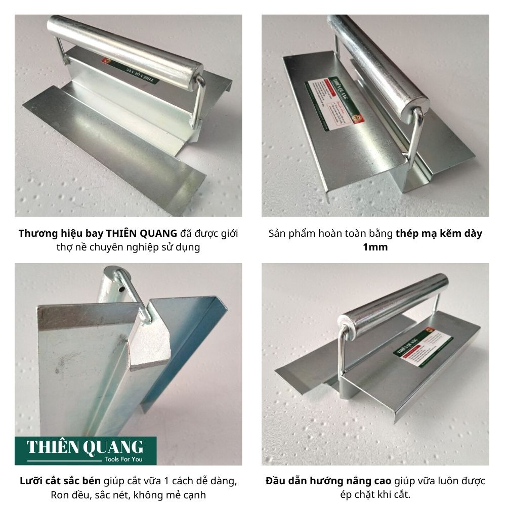 Bay cắt ron chỉ âm tường 25x10mm VUÔNG - Bay xây dựng Thiên Quang.