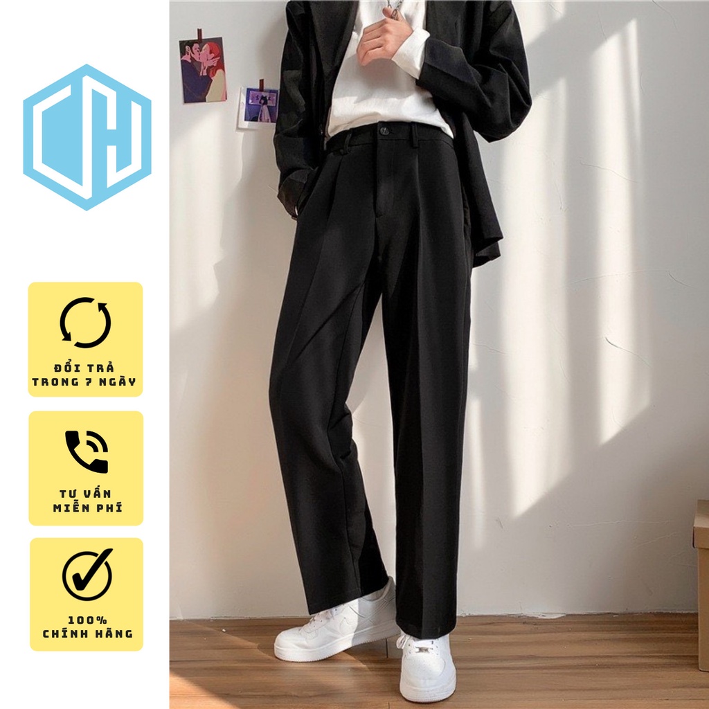 Quần âu nam  vải lụa hàn co giãn -DHV1,Quần baggy nam ống rộng không nhăn không xù loại tây âu cao câp
