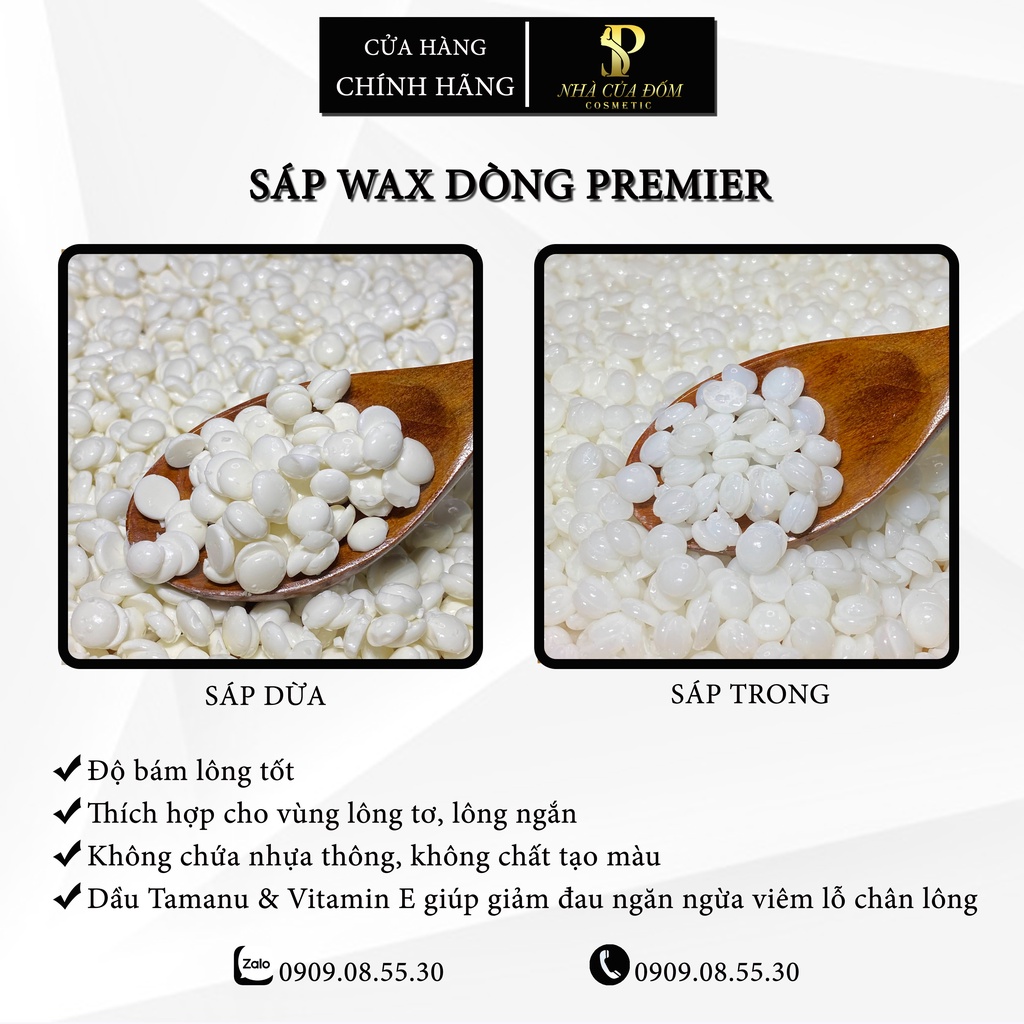 Hạt wax nóng wax lông mùi dừa nhập khẩu, hard wax beans coconut cực thơm, siêu bám lông