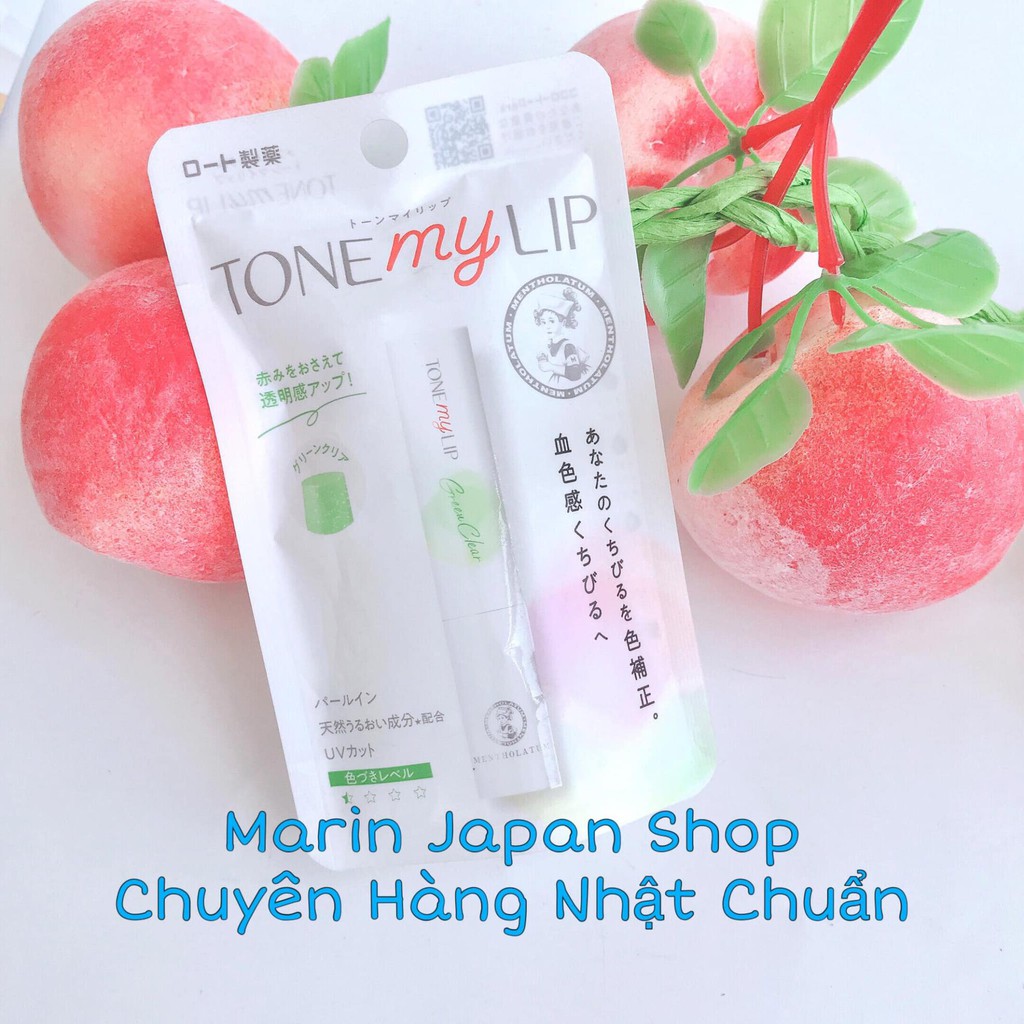 (Sale, Hàng Nhật)  Son dưỡng ẩm, chống nắng Tone up Mentholatum Rohto Lip Cream Nhật Bản