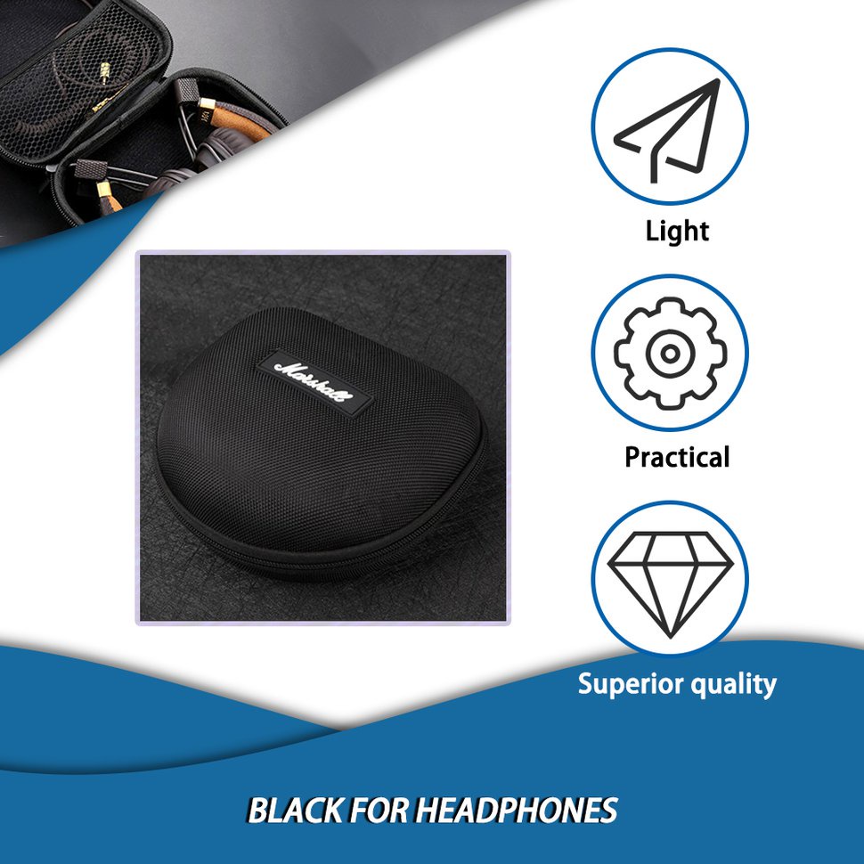 【SUN】Portable Smoothy Anti-Knock Headphone Storage Case Bag Carrying Storage Case