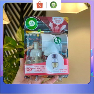 Bộ khuếch tán tinh dầu cắm điện thơm phòng Airwick Trái Cây Rừng thiên nhiên lọ 19ml nguyên chất Merry Berry