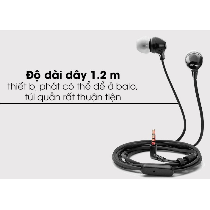 Tai Nghe In-Ear Nhét Tai Có Mic Sony EX15AP - Bảo Hành Hãng 12 Tháng