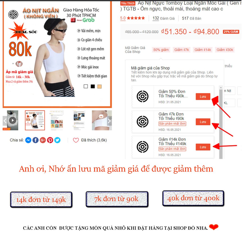 Áo Nịt Ngực TomBoy loại ngắn không viền LÓT GEN THUN chắc chắn giúp ôm ngực, thoải mái -  Việt Phan | BigBuy360 - bigbuy360.vn