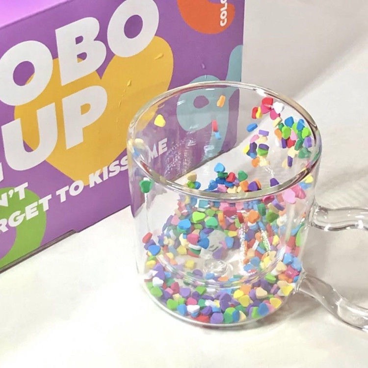 Cốc thủy tinh 2 lớp có tay cầm trái tim ngôi sao cực xinh xắn đáng yêu BOBO You'll be Better CUP