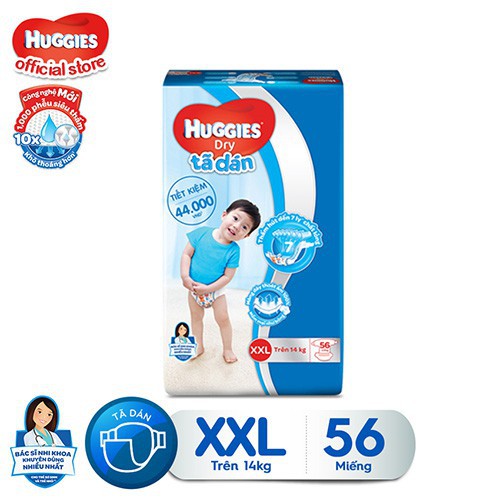 [NHẬP MKBMHUG15 giảm 6% đơn từ 499K] Tã dán Huggies Dry Super Jumbo M76/L68/XL62/XXL56