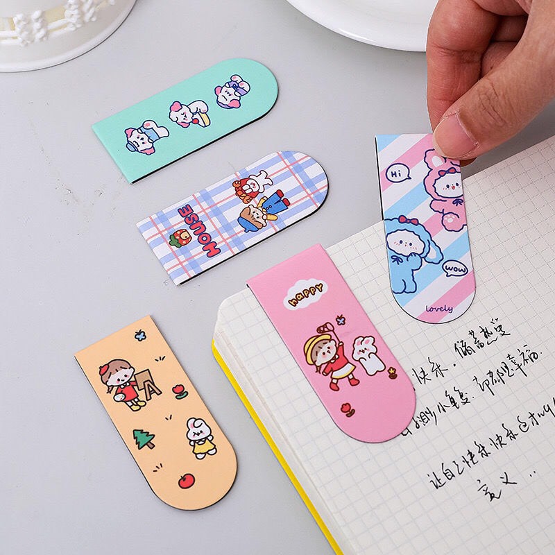 Miếng cài bookmark nam châm đánh dấu trang sách vở cute, Kẹp đánh dấu trang dễ thương