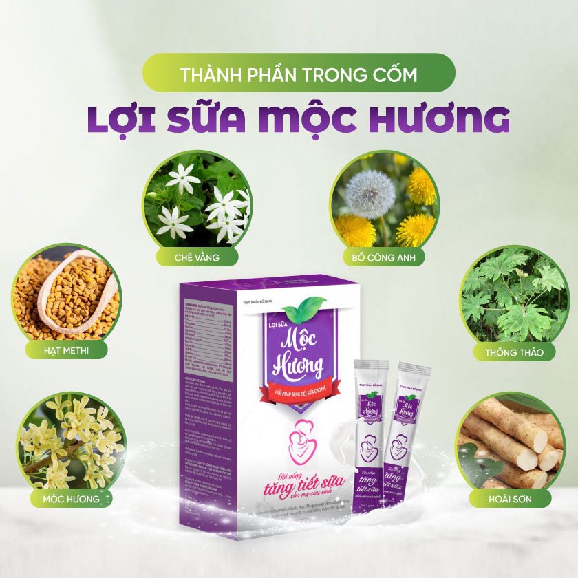 Lợi Sữa Mộc Hương Giúp Mẹ Tăng Gấp Đôi Lượng Sữa, Sữa Về Mát, Đủ Chất, Con Tăng Cân, Hỗ Trợ Mẹ Giảm Mỡ Bụng